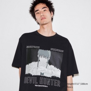 Uniqlo Chainsaw Man × Kosuke Kawamura UT Oversized Short-Sleeve Makima T-shirt Dam Svarta | 4024608