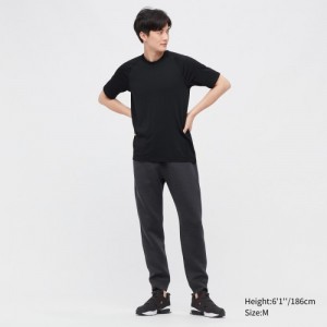 Uniqlo DRY-EX Crew Neck Short-Sleeve Printed T-shirt Dam Svarta | 8844087