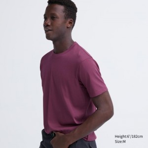 Uniqlo Dry Color Crew Neck Short-Sleeve T-shirt Herr Lila | 7657177