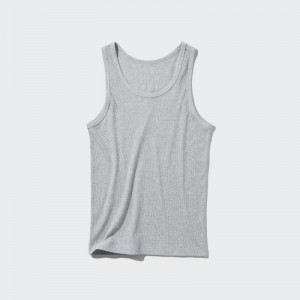 Uniqlo Dry Color Ribbed Linne Dam Grå | 869481