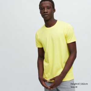 Uniqlo Dry Crew Neck Short-sleeve Color T-shirt Herr Gula | 311103