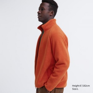 Uniqlo Fleece Long-sleeve Full-zip Jackor Herr Orange | 5931029
