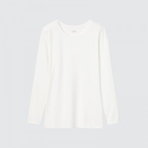 Uniqlo Heattech Crew Neck Long-sleeve T-shirt Dam Vita | 5697105