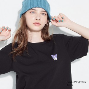 Uniqlo Sanrio characters UT Short-Sleeve T-shirt Dam Svarta | 6014252