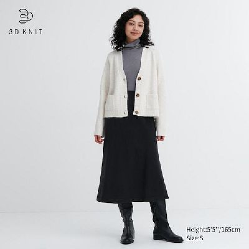 Uniqlo 3D Knit Souffle Yarn Kjolar Dam Svarta | 8283813