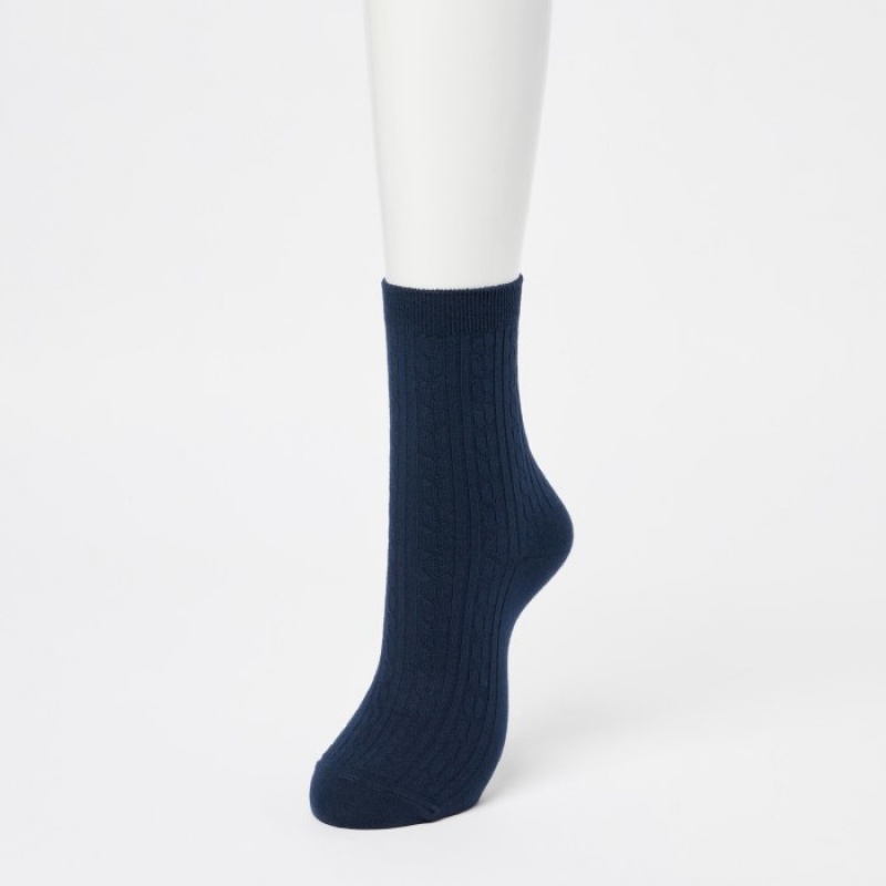 Uniqlo 3 Pack Strumpor Dam Marinblå | 9303368