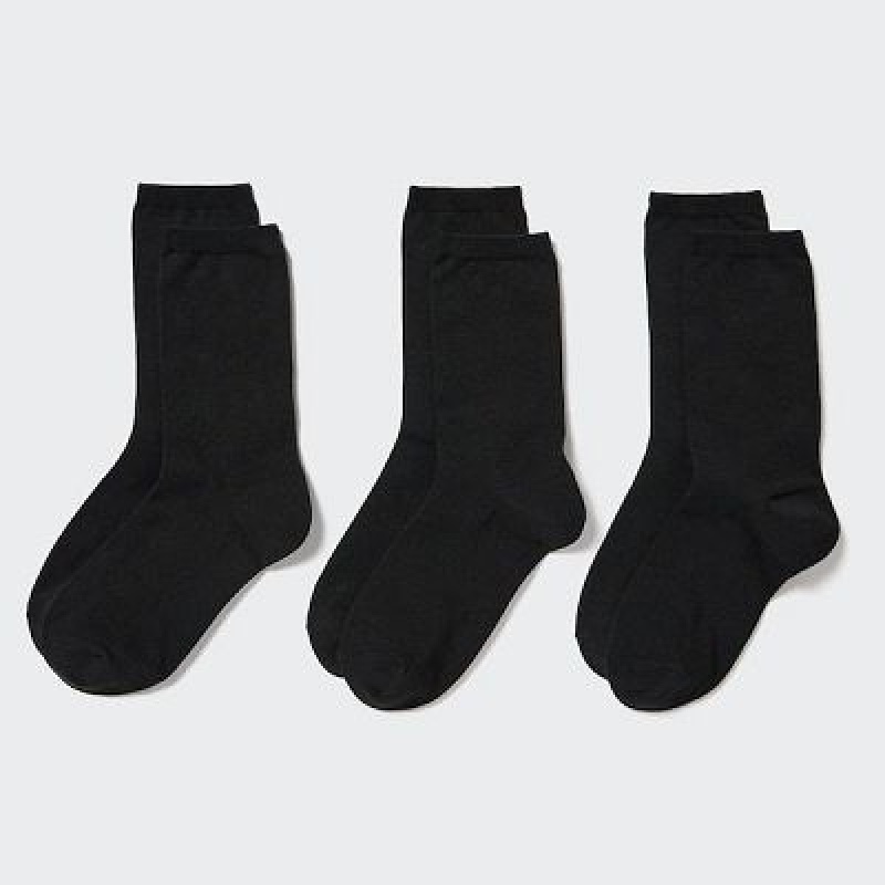 Uniqlo 3 Pairs Strumpor Dam Svarta | 4421294