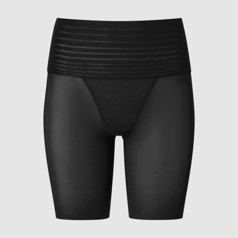 Uniqlo AIRism Smooth Body Shaper Unlined Half Shorts Dam Svarta | 4768099