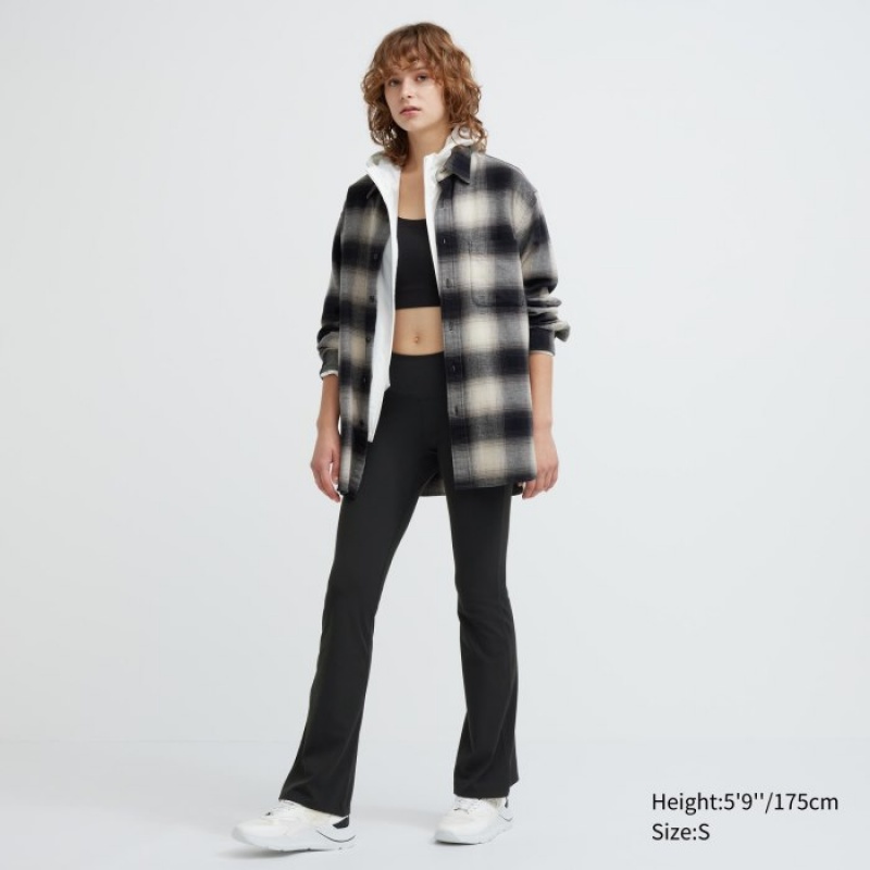 Uniqlo AIRism Soft Flare Leggings Byxor Dam Svarta | 6070665