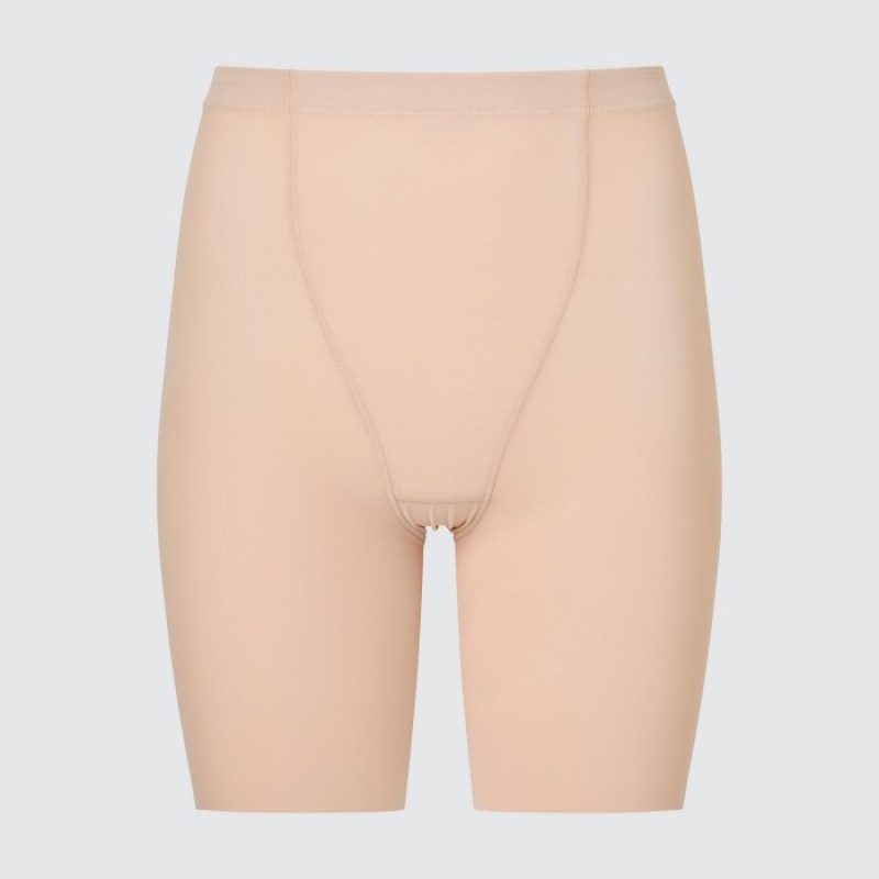 Uniqlo AIRism Support Body Shaper Unlined Half Shorts Dam Beige | 9108136