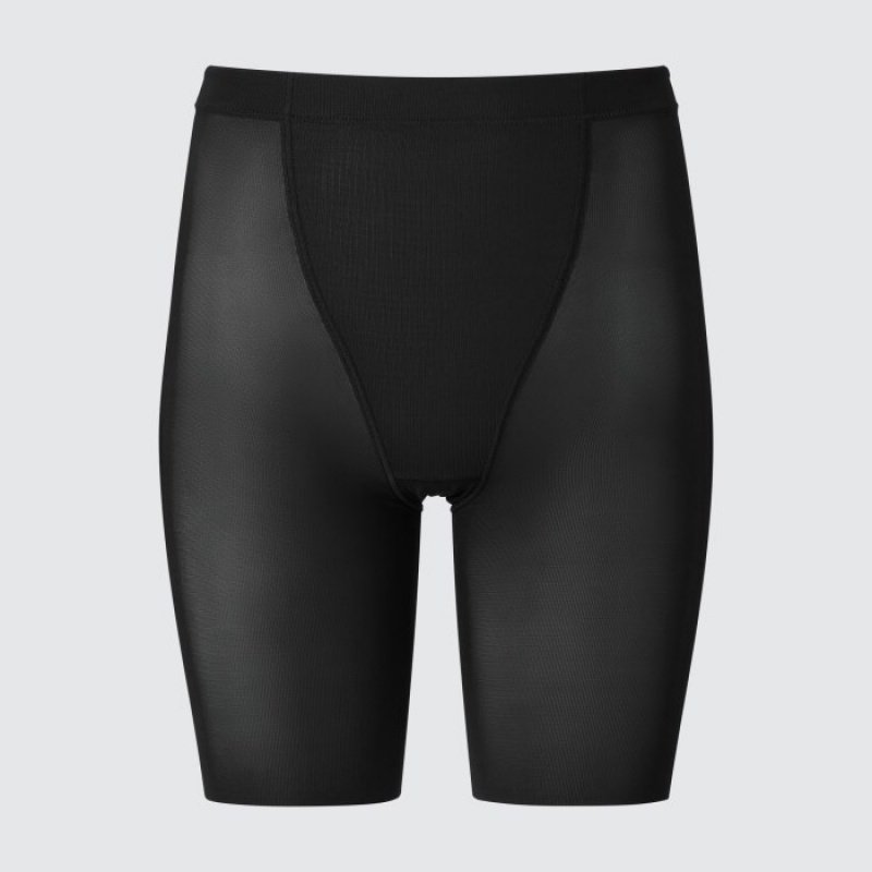 Uniqlo AIRism Support Body Shaper Unlined Half Shorts Dam Svarta | 781786
