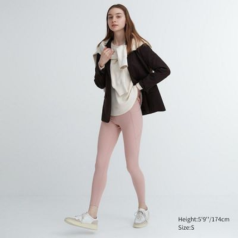 Uniqlo AIRism UV Protection Pocketed Soft Leggings Dam Rosa | 640701
