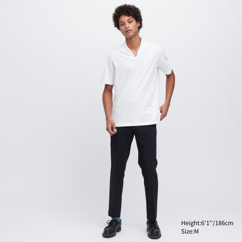 Uniqlo Airism Skipper Collar Piketröja Herr Grå | 210948