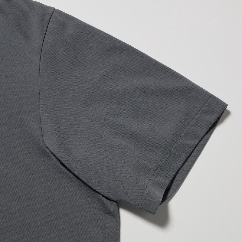 Uniqlo Airism Skipper Collar Piketröja Herr Grå | 210948