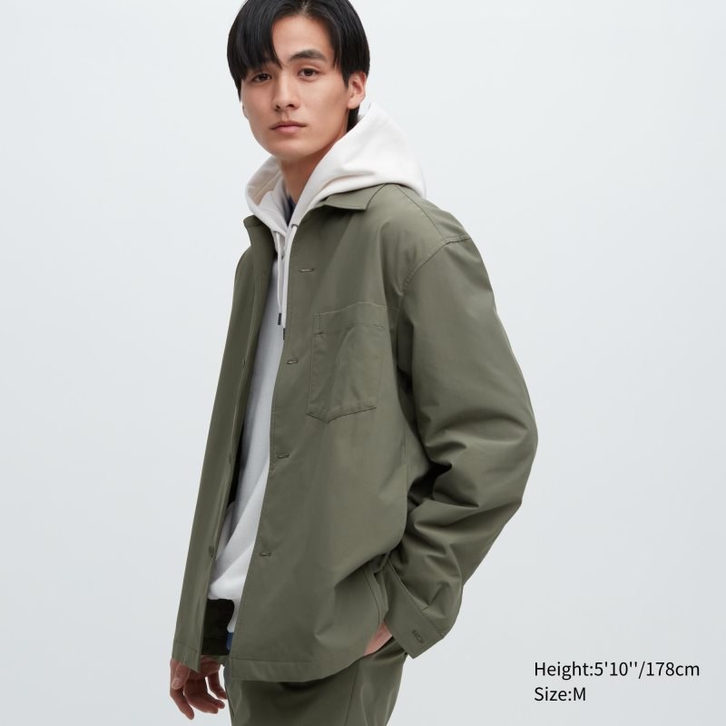 Uniqlo Airsense Shirt Ultra Light Shirt Jackor Herr Olivgröna | 8023161
