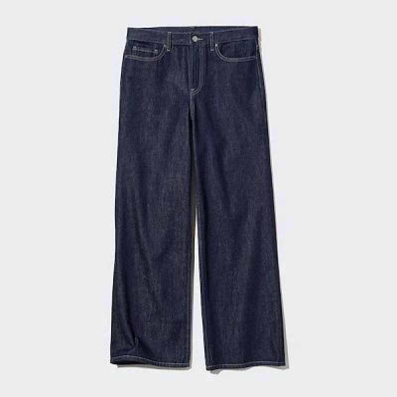 Uniqlo Baggy Jeans Dam Marinblå | 3437199