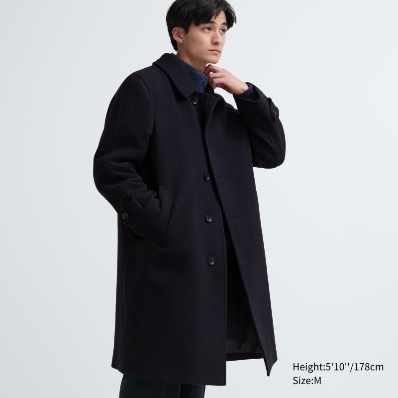 Uniqlo Balmacaan Rockar Herr Marinblå | 3453085