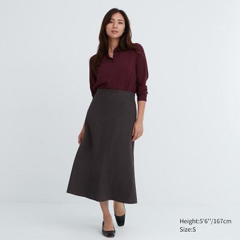 Uniqlo Brushed Jersey Flared Kjolar Dam Bruna | 5774020