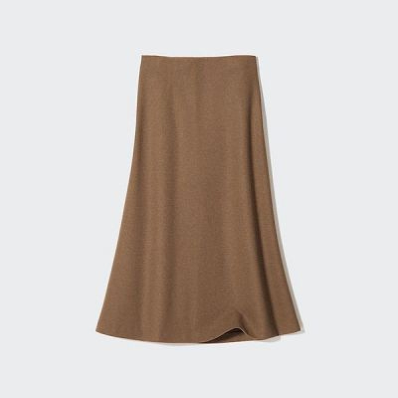 Uniqlo Brushed Jersey Flared Kjolar Dam Bruna | 9693216