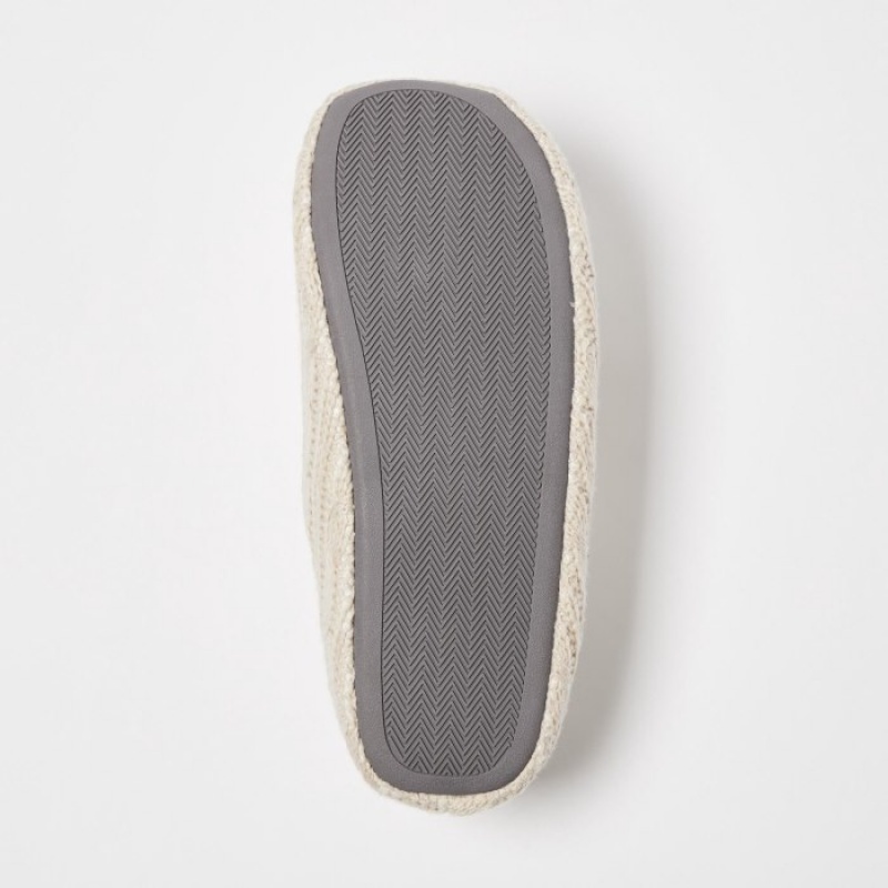 Uniqlo Cable Knit Tofflor Dam Vita | 1740967