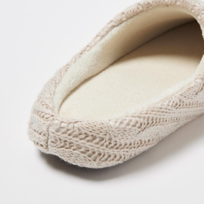 Uniqlo Cable Knit Tofflor Dam Vita | 1740967