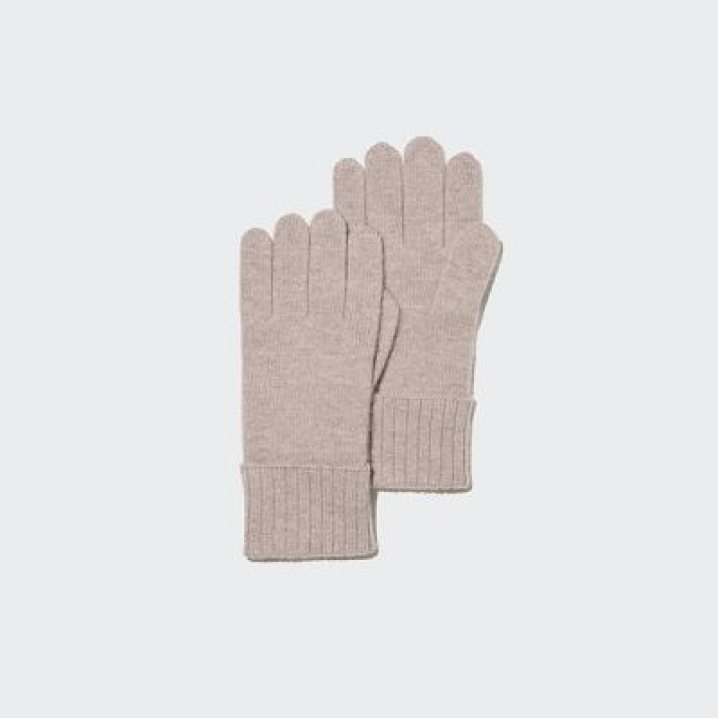 Uniqlo Cashmere Knitted Handskar Dam Beige | 7164933