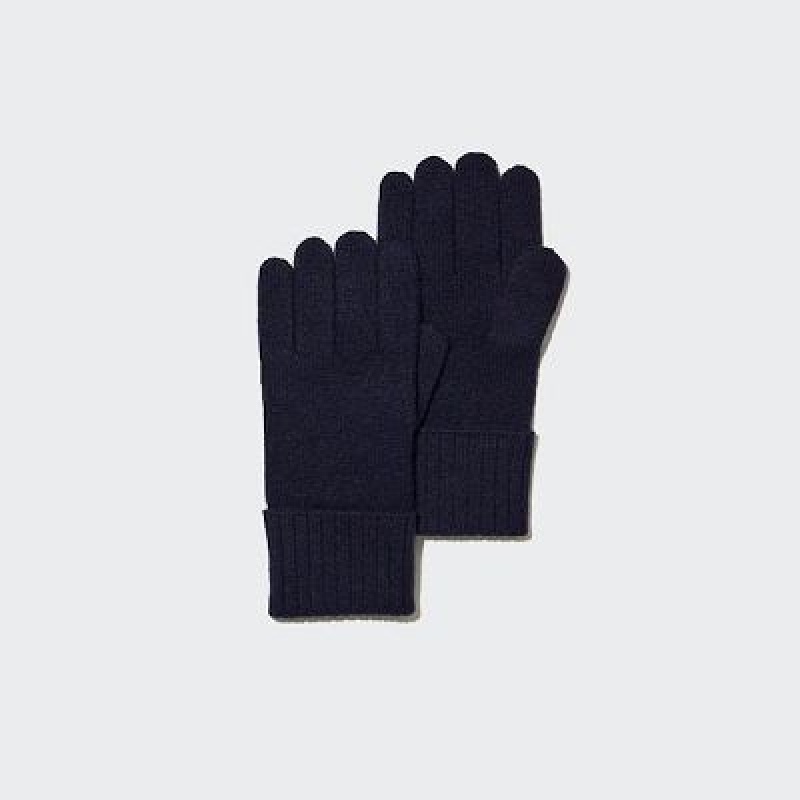 Uniqlo Cashmere Knitted Handskar Dam Marinblå | 1828987