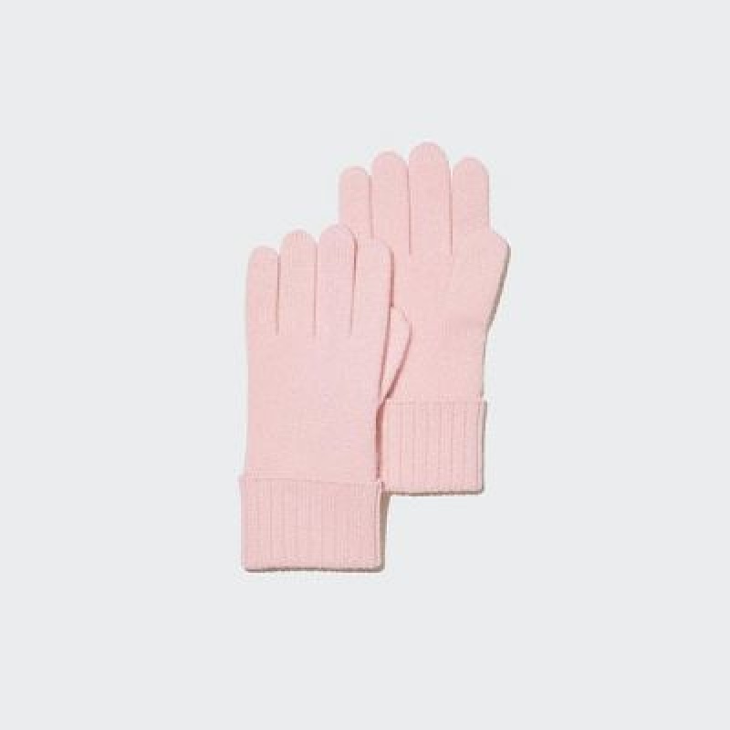 Uniqlo Cashmere Knitted Handskar Dam Rosa | 524163