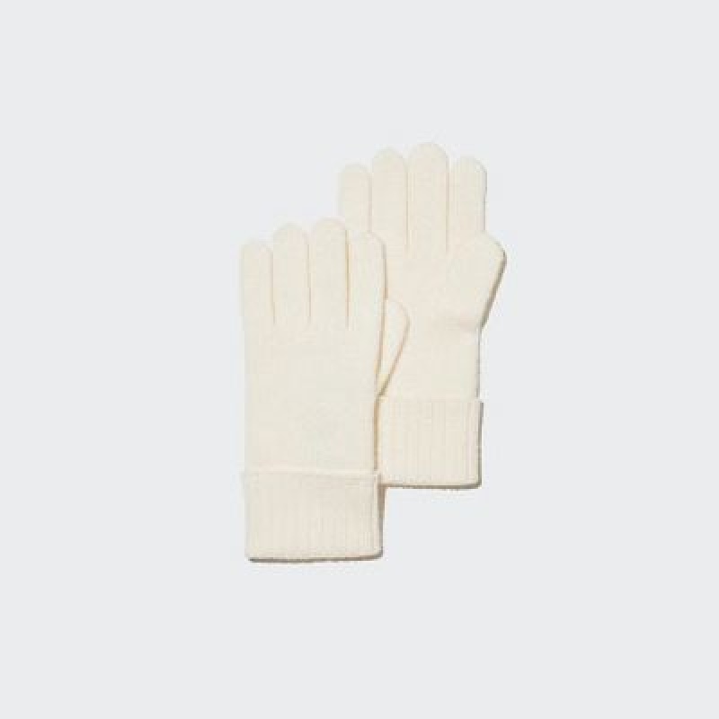 Uniqlo Cashmere Knitted Handskar Dam Vita | 4097855