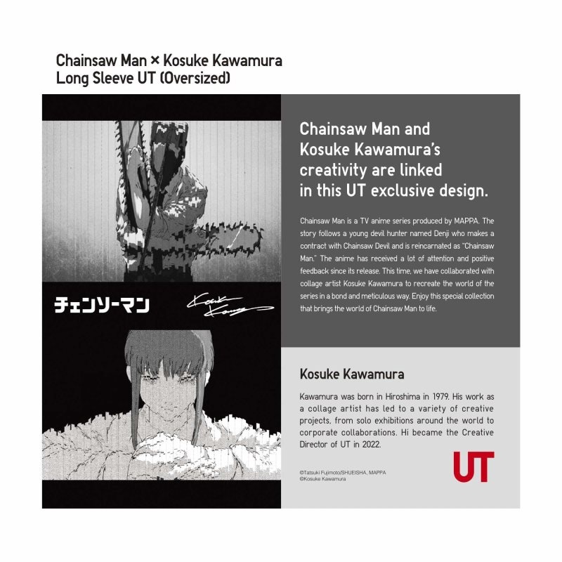 Uniqlo Chainsaw Man × Kosuke Kawamura Ut Long-sleeve Graphic T-shirt Herr Marinblå | 2502941