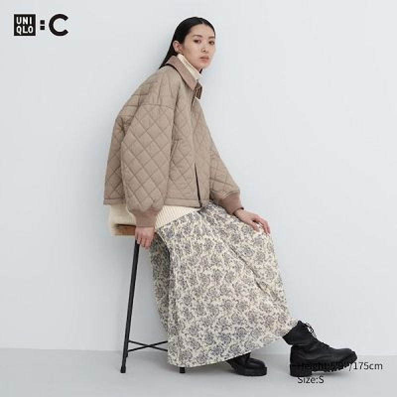 Uniqlo Chiffon Pleated Kjolar Dam Vita | 6148755