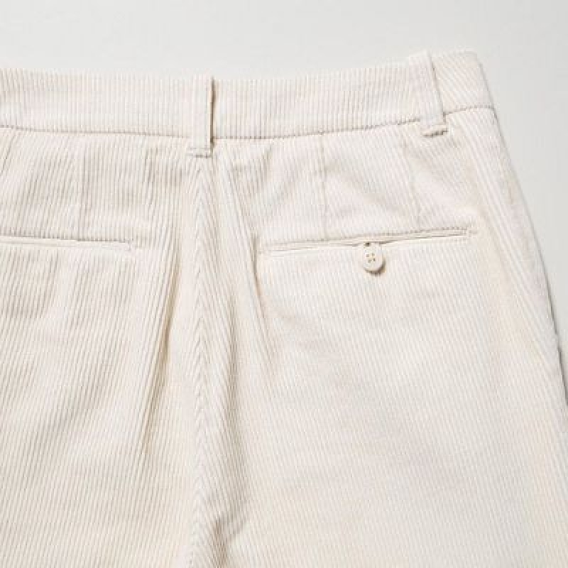 Uniqlo Corduroy Tapered Ankle Byxor Dam Vita | 5752271