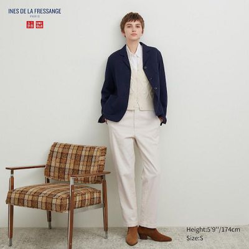 Uniqlo Corduroy Tapered Ankle Byxor Dam Vita | 5752271