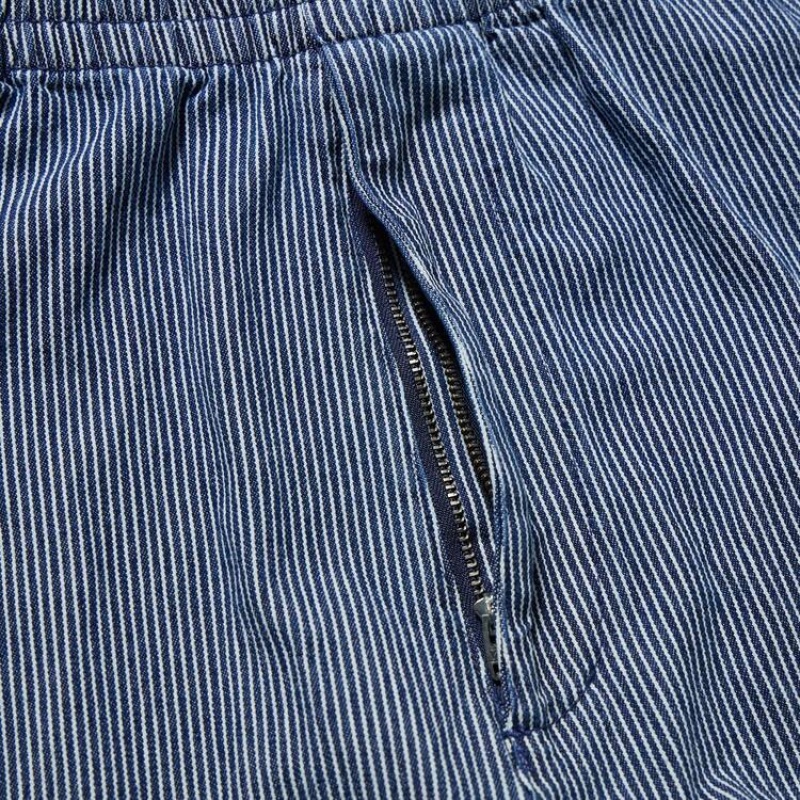 Uniqlo Cotton Hickory Relaxed Fit Ankle Length Byxor Herr Blå | 7573634