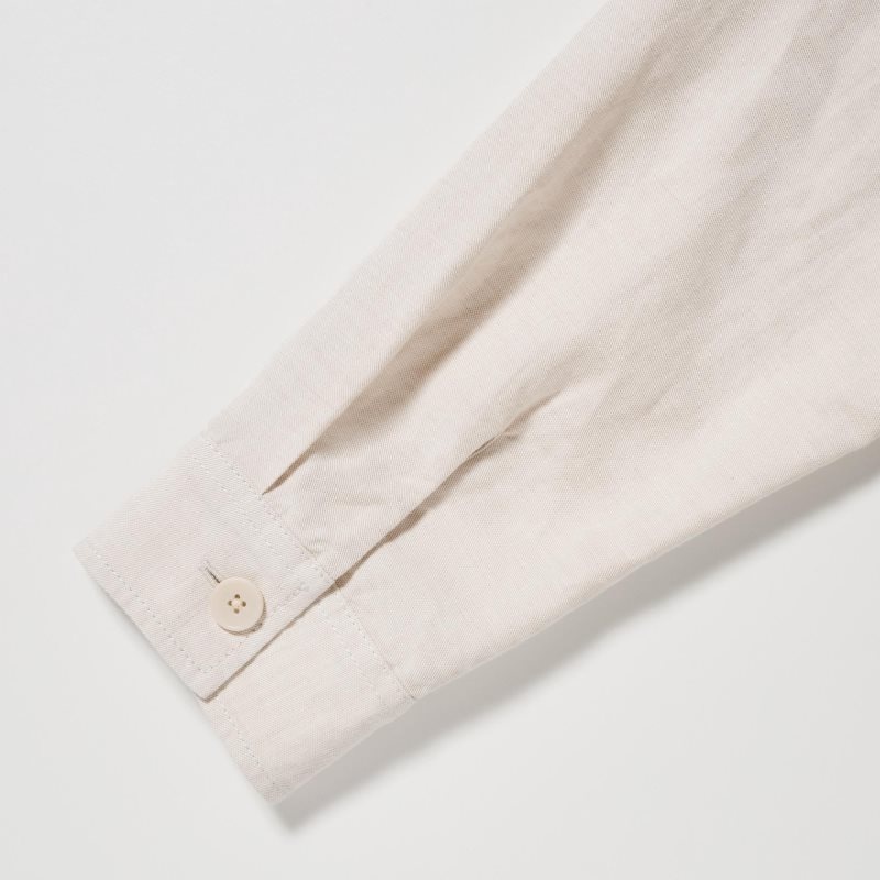 Uniqlo Cotton Linen Over Shirt Jackor Herr Beige | 3918569