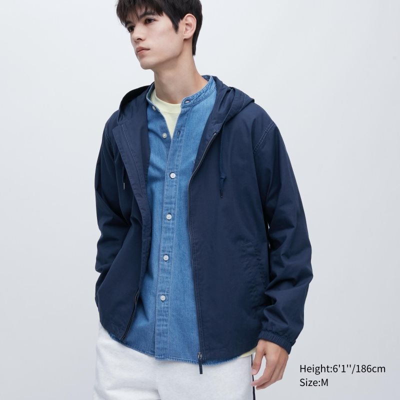 Uniqlo Cotton Parka Herr Marinblå | 6802614