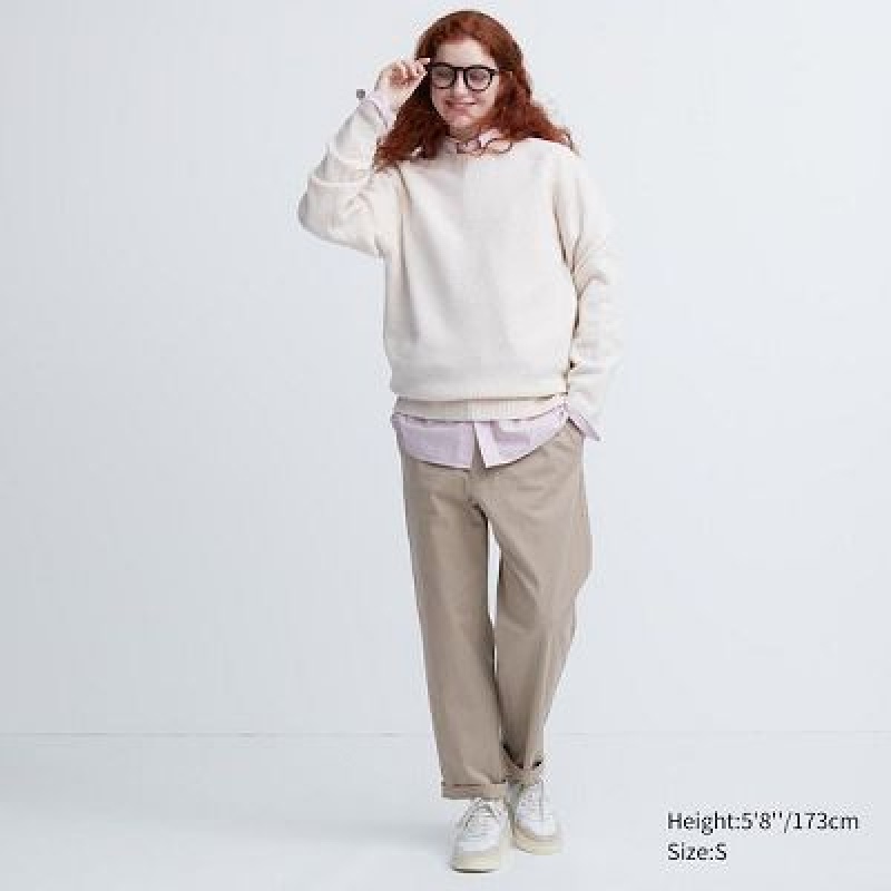 Uniqlo Cotton Relaxed Ankle Byxor Dam Beige | 7017836