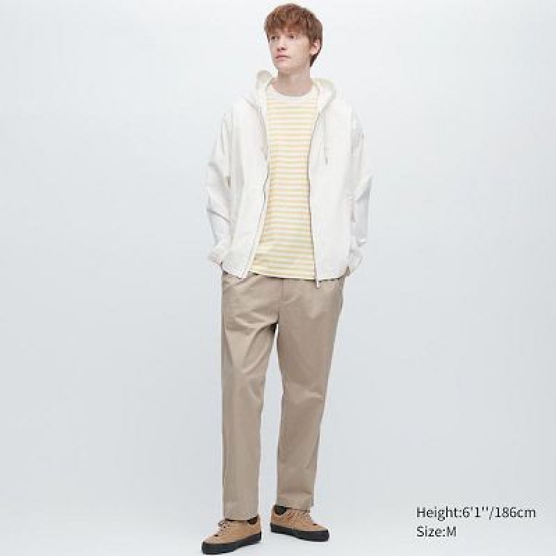 Uniqlo Cotton Relaxed Ankle Byxor Dam Beige | 6054935