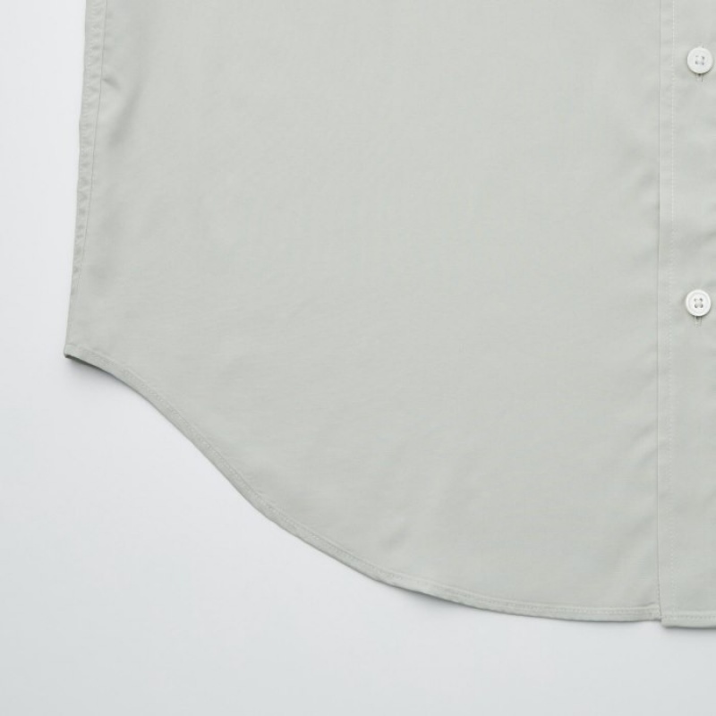 Uniqlo Draped Long-Sleeve Skjorta Dam Grå | 6429042