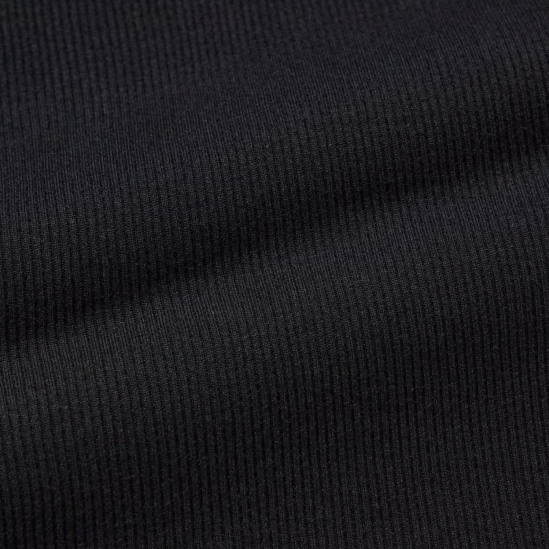 Uniqlo Dry Color Ribbed Linne Herr Svarta | 2676450