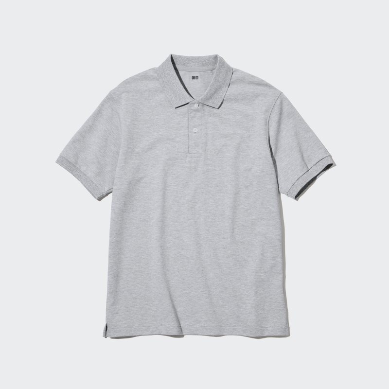 Uniqlo Dry Pique Short-sleeve Piketröja Herr Grå | 9334140