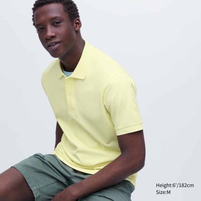 Uniqlo Dry Pique Short-sleeve Piketröja Herr Gula | 6207848