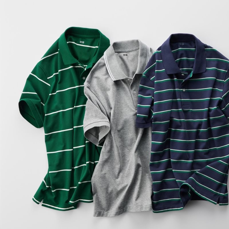 Uniqlo Dry Pique Striped Short-sleeve Piketröja Herr Vita | 2266304
