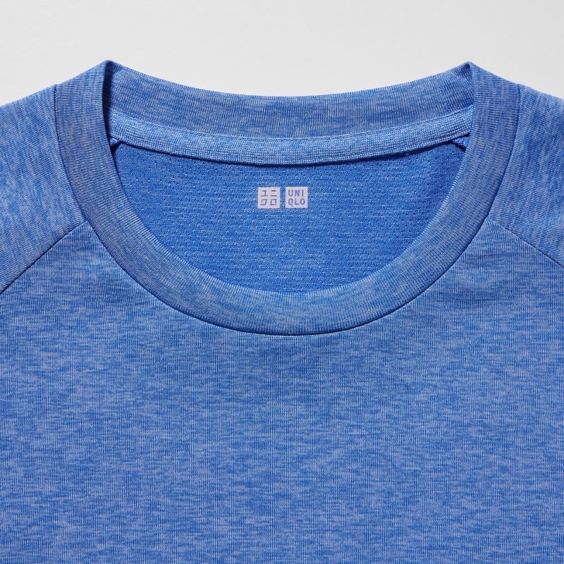 Uniqlo Dry-ex Crew Neck Short-sleeve T-shirt Herr Blå | 5264402