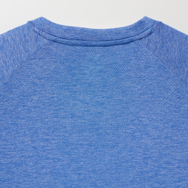Uniqlo Dry-ex Crew Neck Short-sleeve T-shirt Herr Blå | 5264402