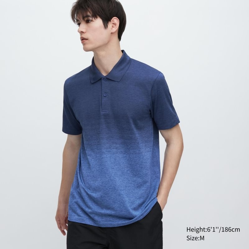 Uniqlo Dry-ex Gradient Piketröja Herr Blå | 281445