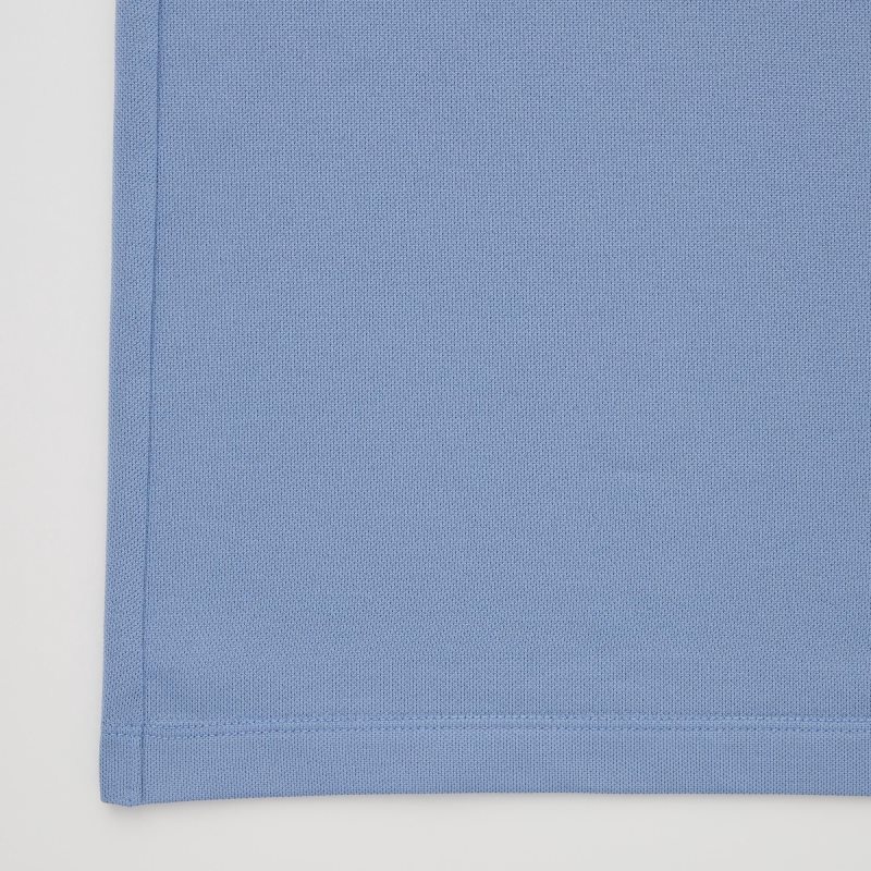 Uniqlo Dry-ex Short-sleeve Striped Collar Adam Scott Piketröja Herr Blå | 4819013