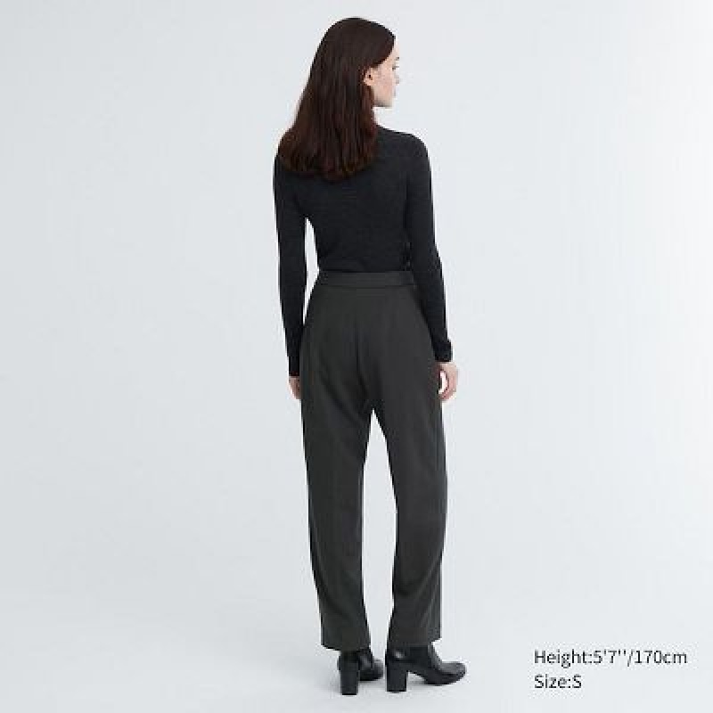 Uniqlo Easy Wide Straight Byxor Dam Svarta | 8659372