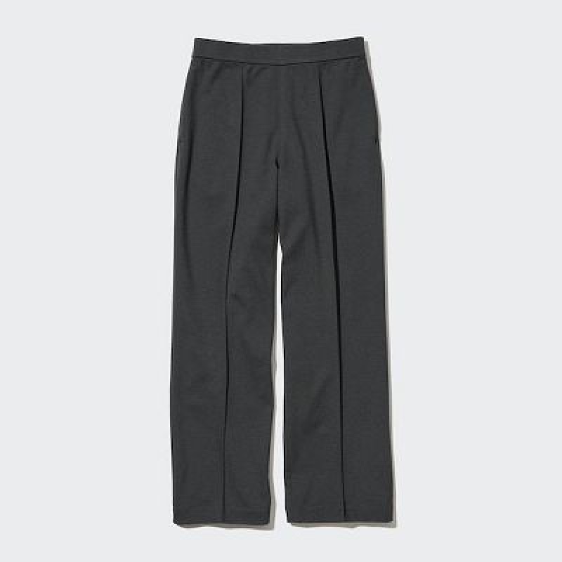 Uniqlo Easy Wide Straight Byxor Dam Svarta | 8659372