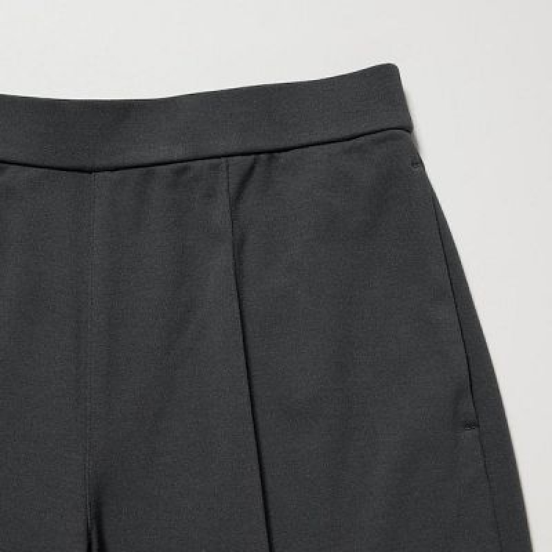 Uniqlo Easy Wide Straight Byxor Dam Svarta | 8659372